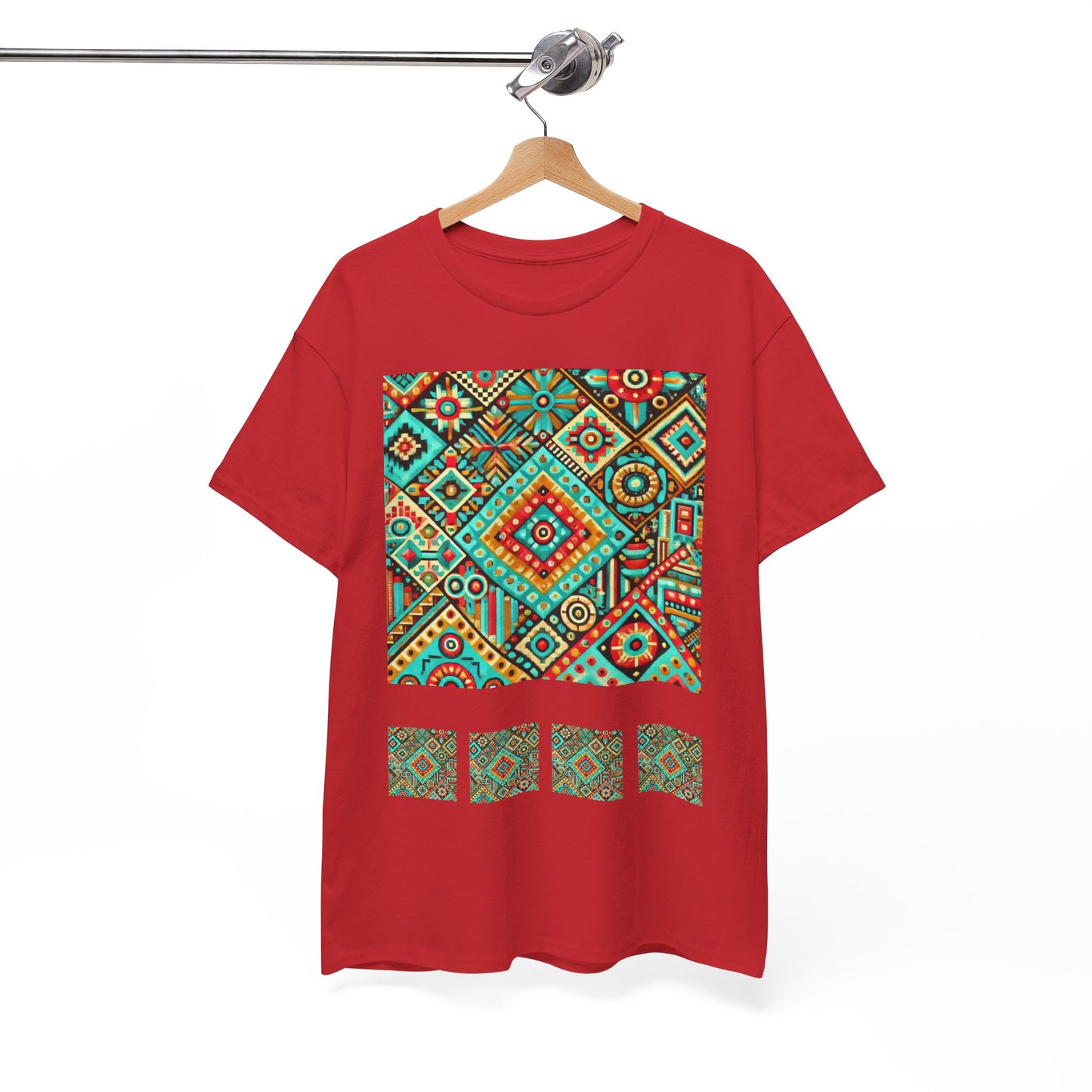 Huichol Geometric Essence Unisex Tee - Bold Abstract Pattern - Combo Design - 100% Cotton - Sustainable and Ethically Made - Express Delivery Available