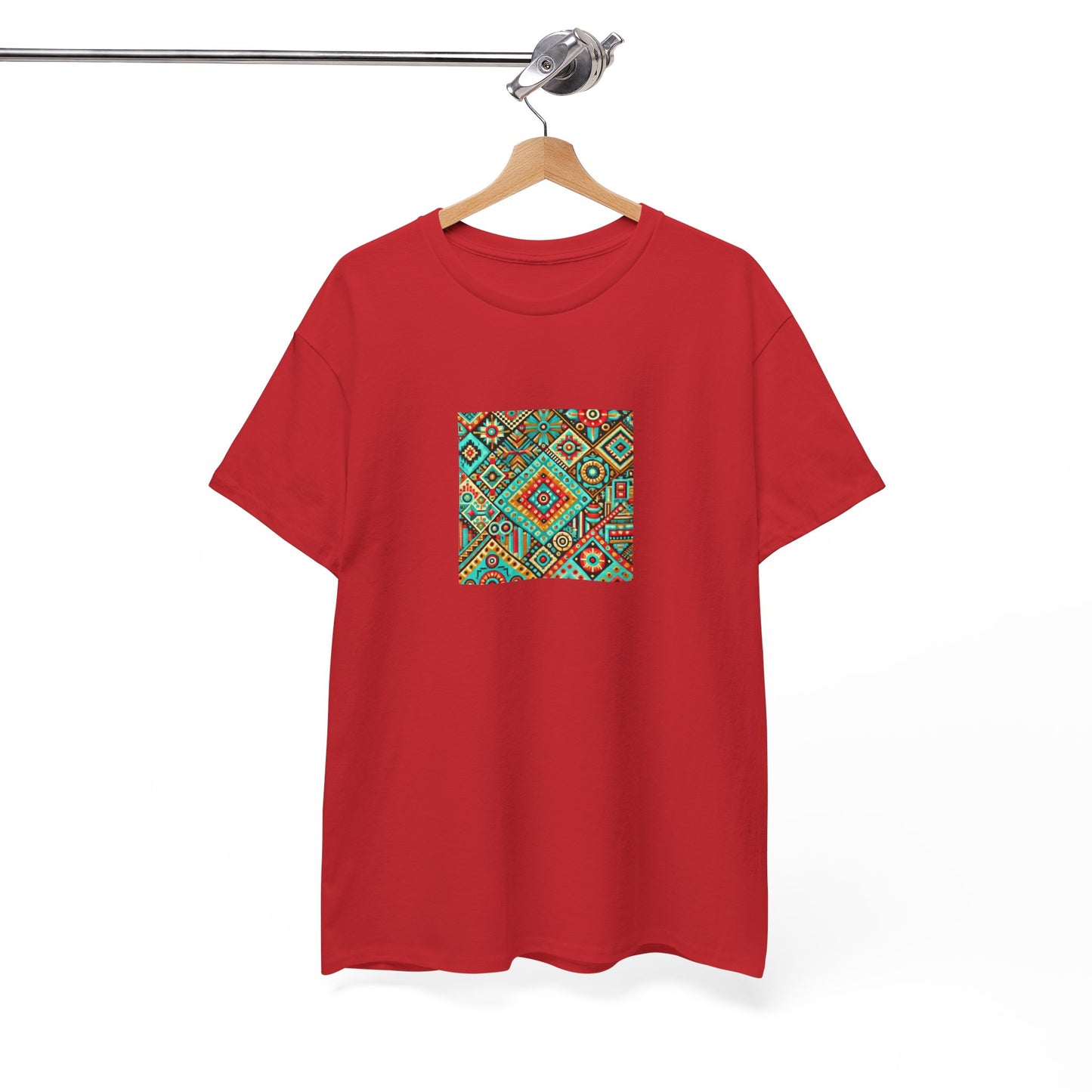 Huichol Geometric Essence Unisex Tee - Bold Abstract Pattern - Small Design - 100% Cotton - Sustainable and Ethically Made - Express Delivery Available