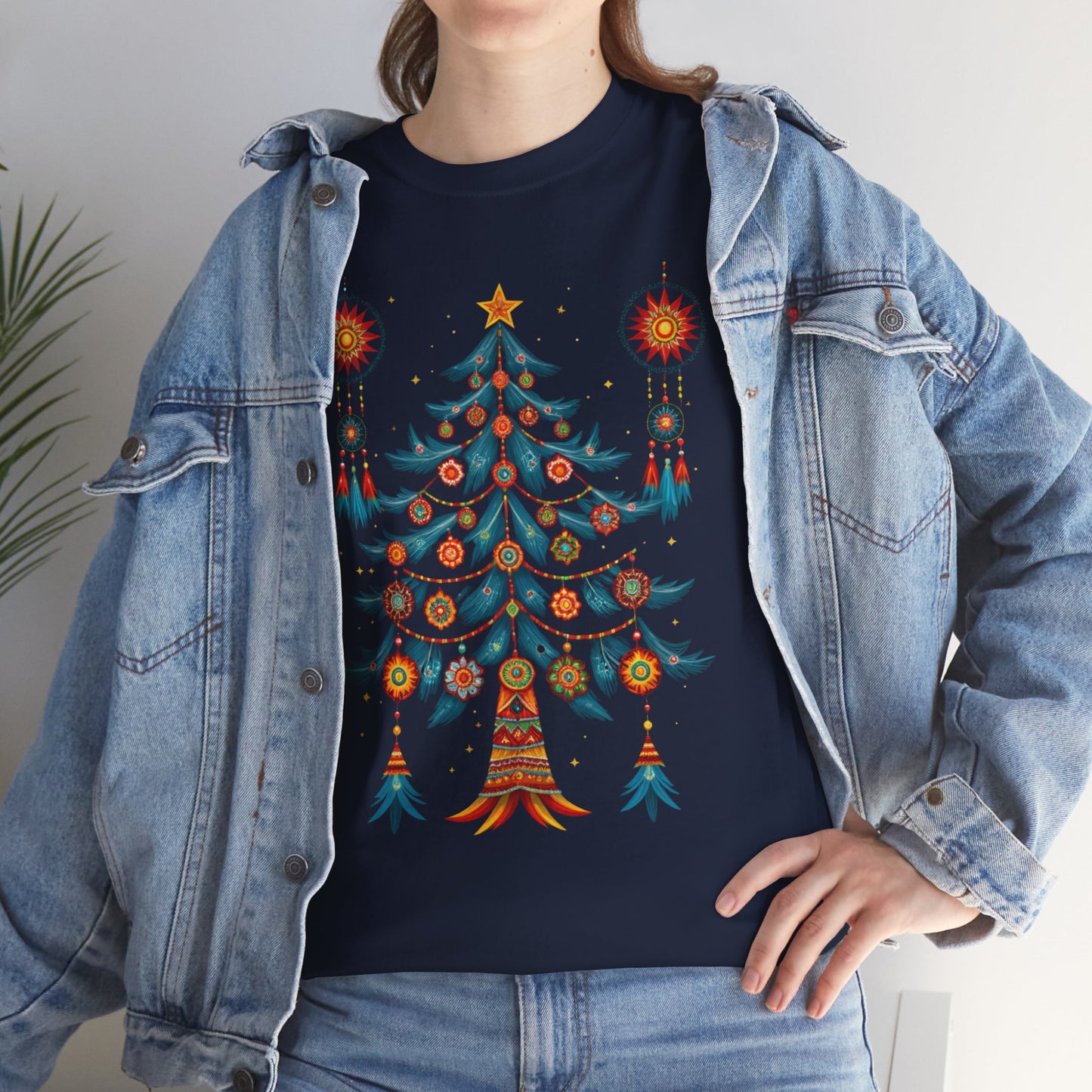 Huichol Dreamcatcher Christmas T-Shirt | Huichol Holiday Magic Collection PL0