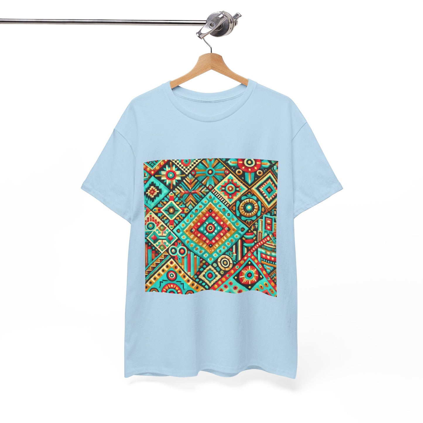 Huichol Geometric Essence Unisex Tee - Bold Abstract Pattern - Medium Design - 100% Cotton - Sustainable and Ethically Made - Express Delivery Available