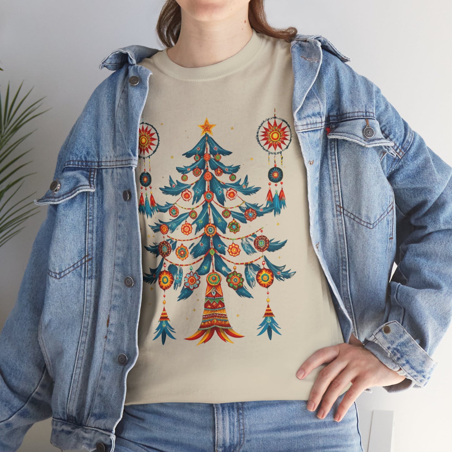 Huichol Dreamcatcher Christmas T-Shirt | Huichol Holiday Magic Collection PL0