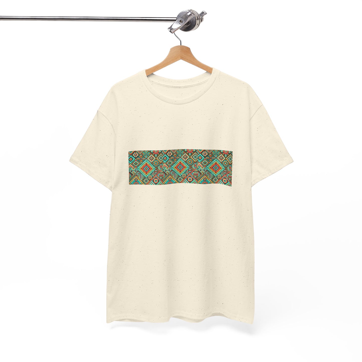 Huichol Geometric Essence Unisex Tee - Bold Abstract Pattern - Triple Small Design - 100% Cotton - Sustainable and Ethically Made - Express Delivery Available