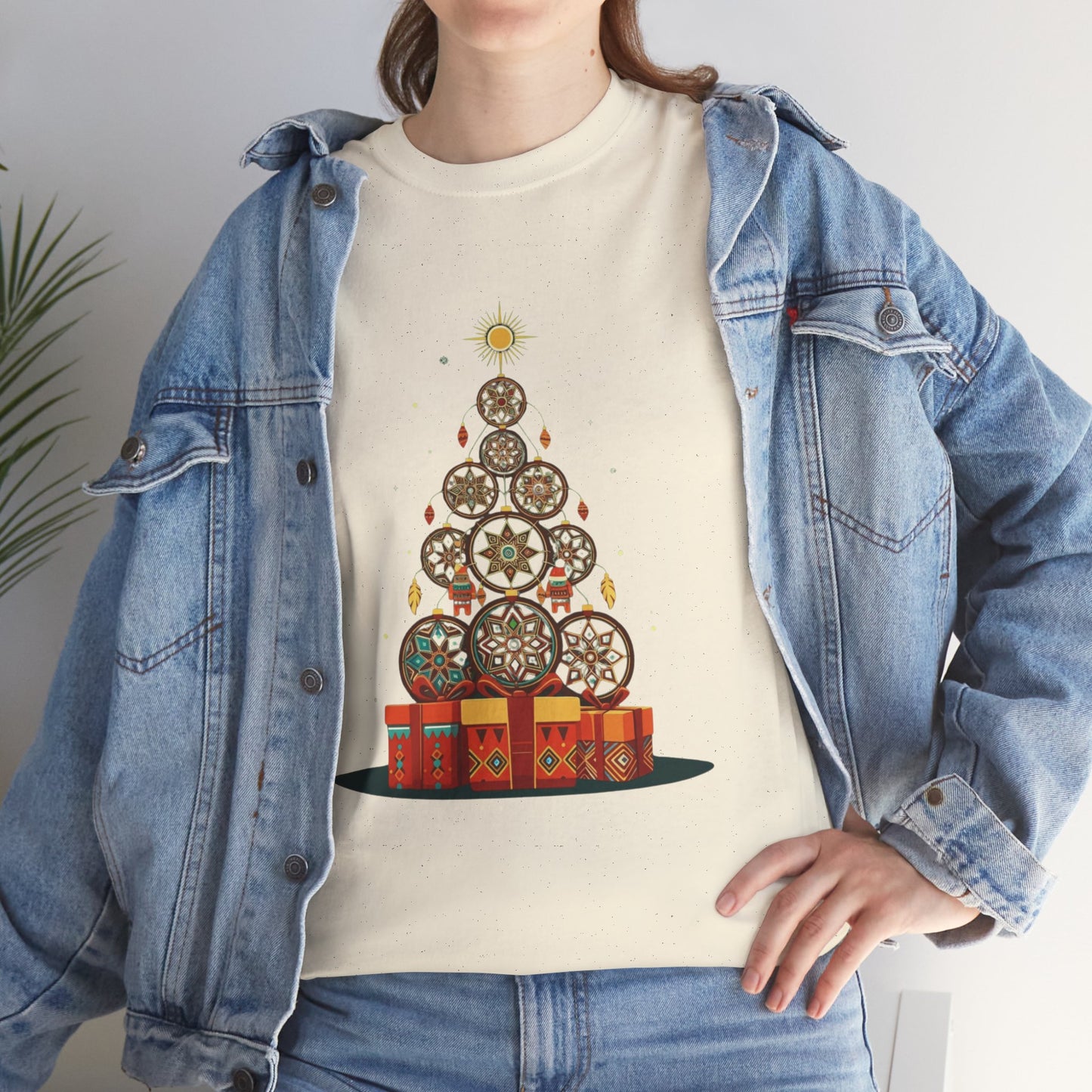 Huichol Dreamcatcher Christmas T-Shirt | Huichol Holiday Magic Collection IFX1