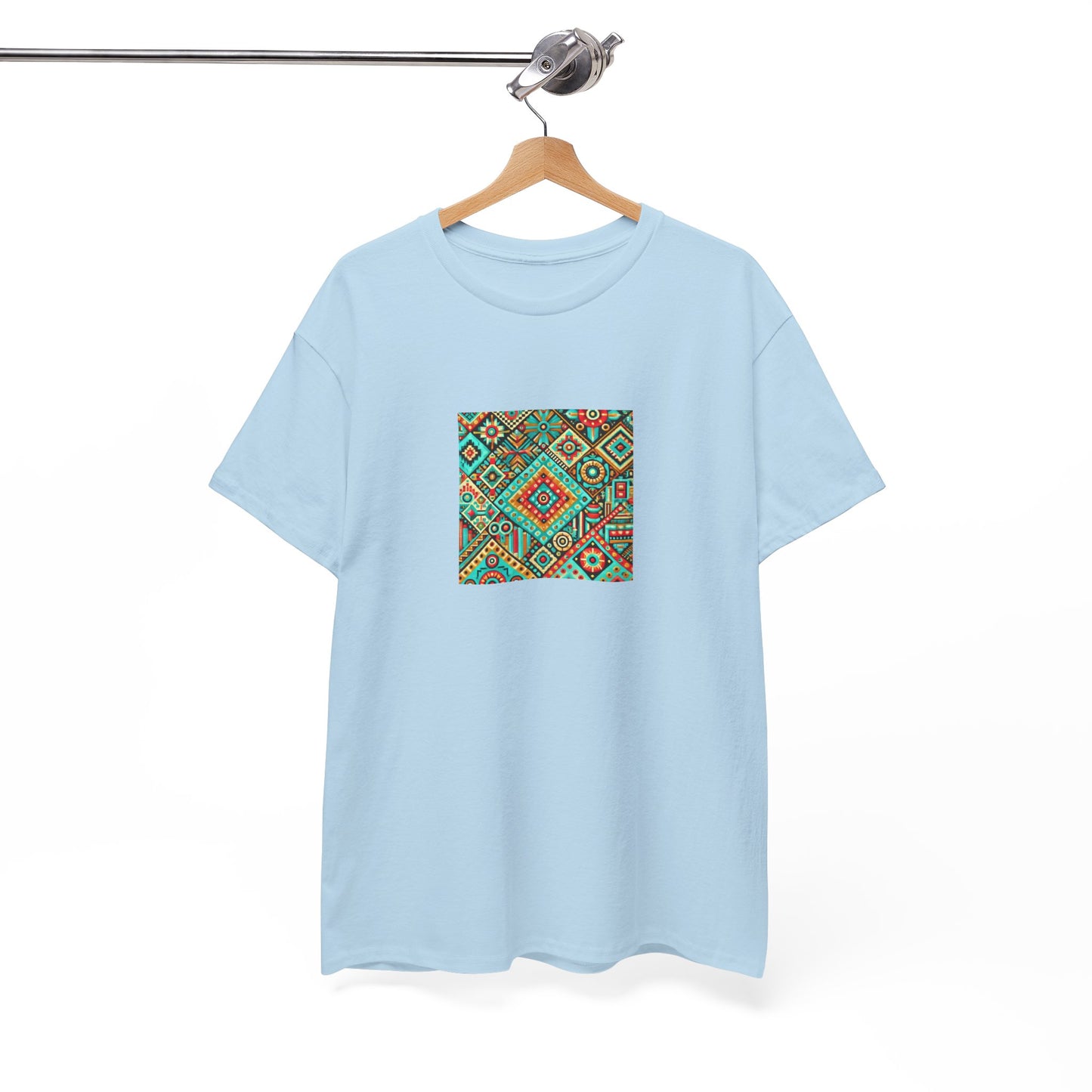 Huichol Geometric Essence Unisex Tee - Bold Abstract Pattern - Small Design - 100% Cotton - Sustainable and Ethically Made - Express Delivery Available