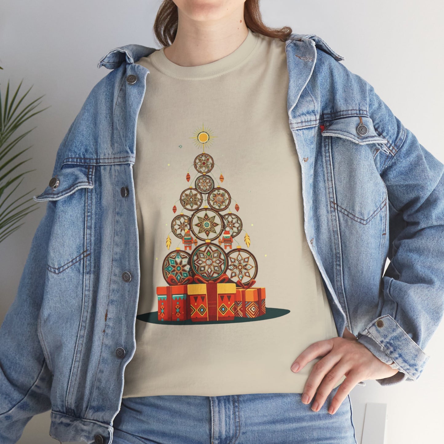 Huichol Dreamcatcher Christmas T-Shirt | Huichol Holiday Magic Collection IFX1