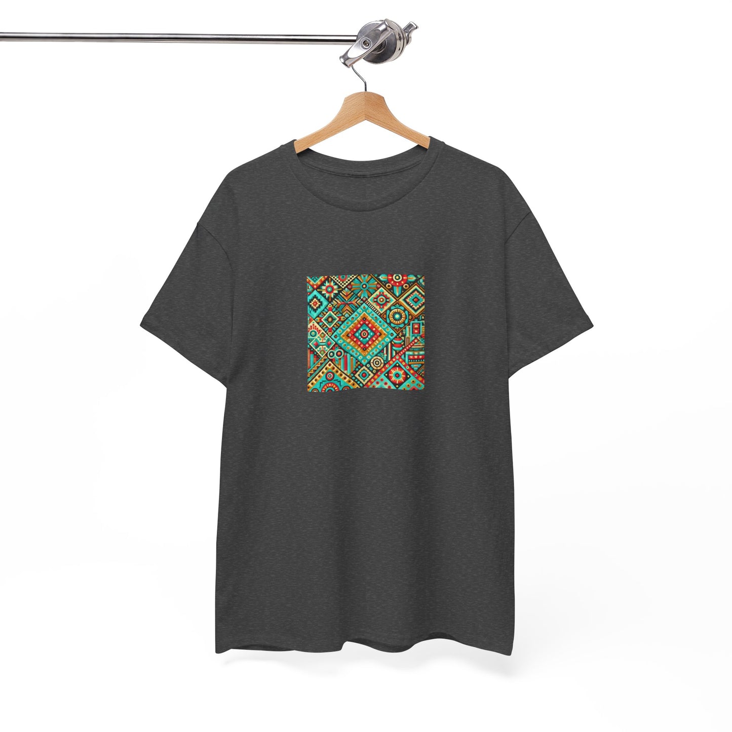 Huichol Geometric Essence Unisex Tee - Bold Abstract Pattern - Small Design - 100% Cotton - Sustainable and Ethically Made - Express Delivery Available