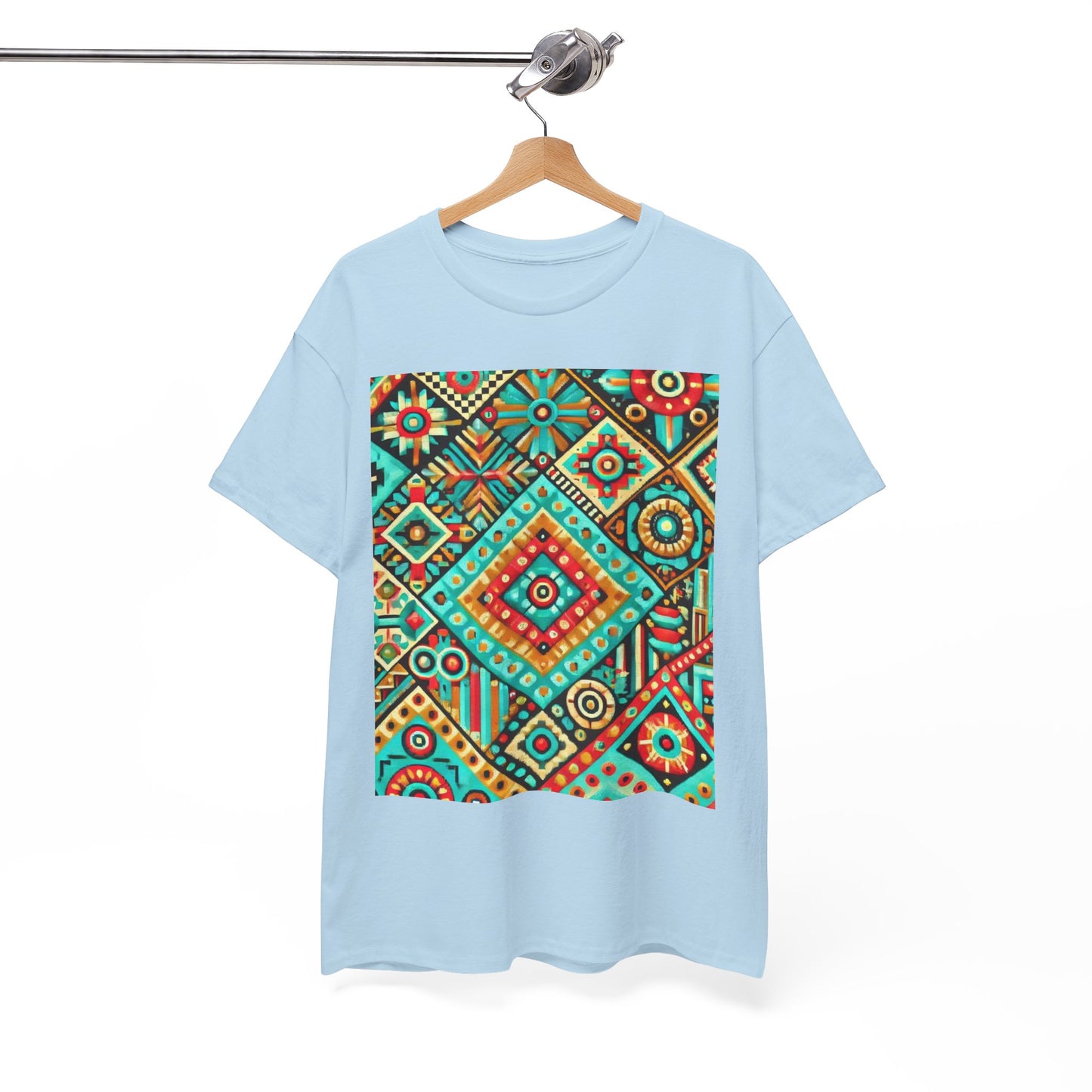 Huichol Geometric Essence Unisex Tee - Bold Abstract Pattern - Large Design - 100% Cotton - Sustainable and Ethically Made - Express Delivery Available