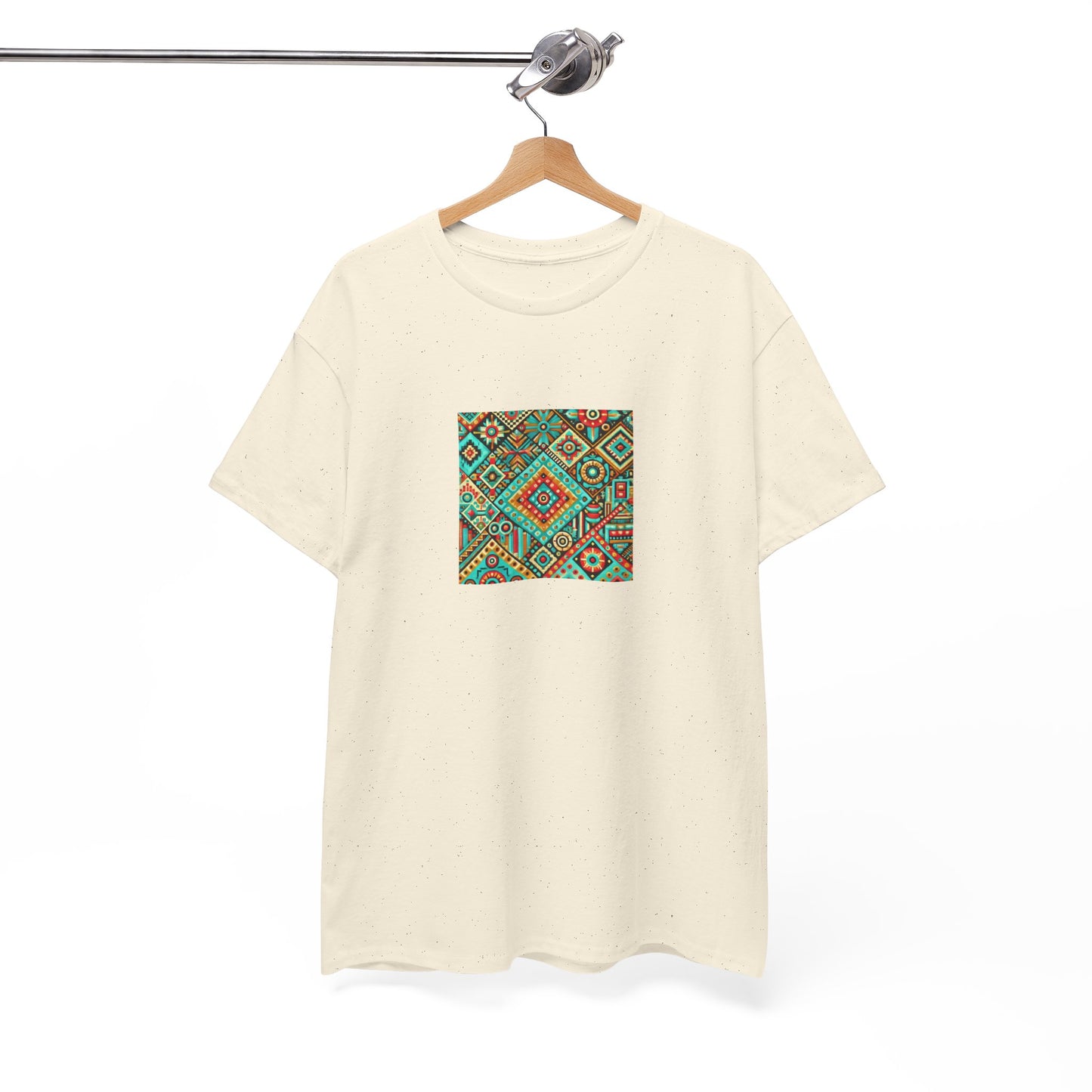 Huichol Geometric Essence Unisex Tee - Bold Abstract Pattern - Small Design - 100% Cotton - Sustainable and Ethically Made - Express Delivery Available