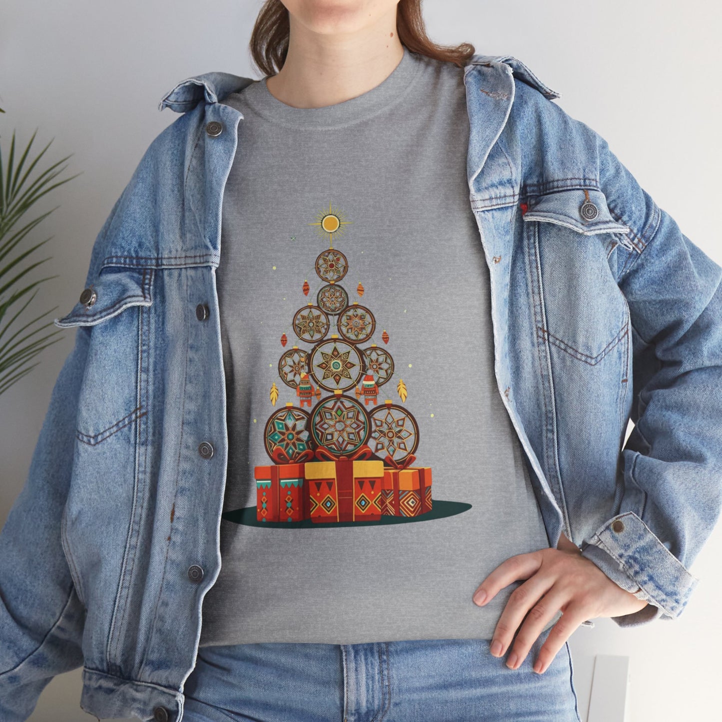 Huichol Dreamcatcher Christmas T-Shirt | Huichol Holiday Magic Collection IFX1