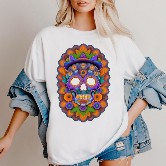 Cosmic Spirits: Huichol x Day of the Dead T-Shirt | Fusion Collection NS1