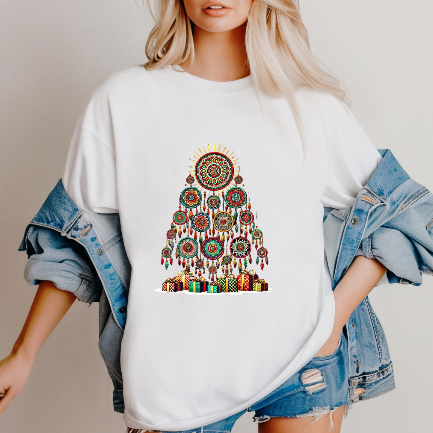 Huichol Dreamcatcher Christmas T-Shirt | Huichol Holiday Magic Collection CG0