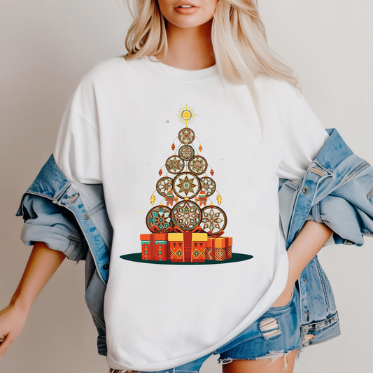 Huichol Dreamcatcher Christmas T-Shirt | Huichol Holiday Magic Collection IFX1