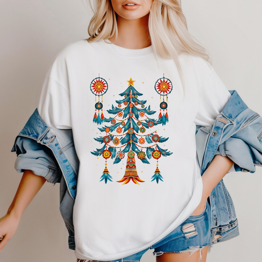 Huichol Dreamcatcher Christmas T-Shirt | Huichol Holiday Magic Collection PL0