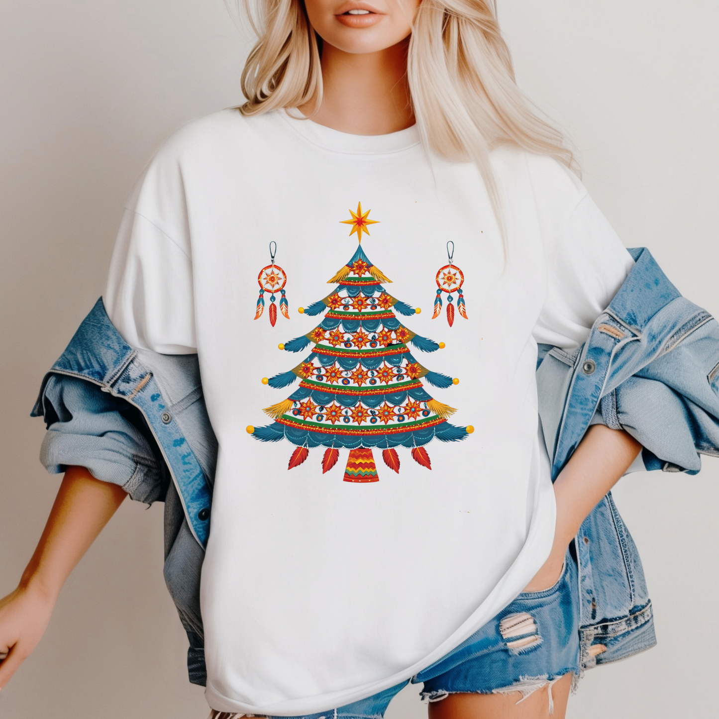 Huichol Dreamcatcher Christmas T-Shirt | Huichol Holiday Magic Collection PL3