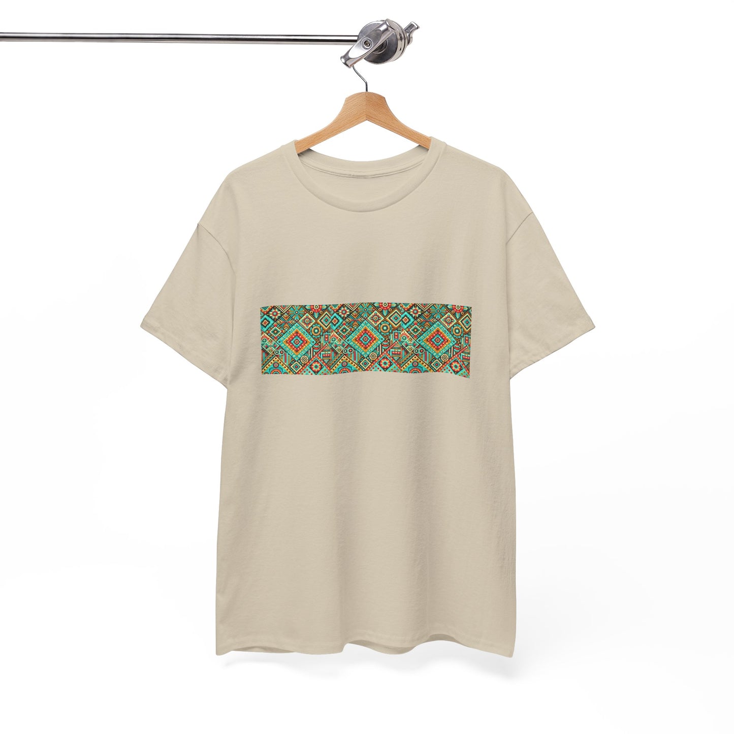 Huichol Geometric Essence Unisex Tee - Bold Abstract Pattern - Triple Small Design - 100% Cotton - Sustainable and Ethically Made - Express Delivery Available