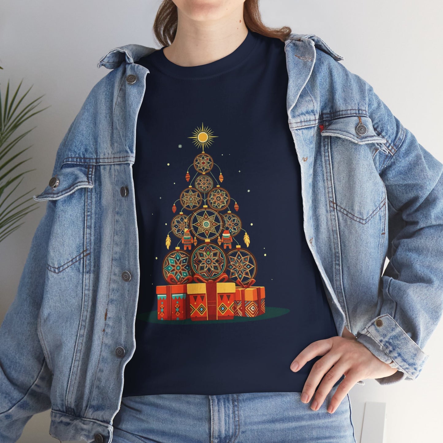 Huichol Dreamcatcher Christmas T-Shirt | Huichol Holiday Magic Collection IFX1