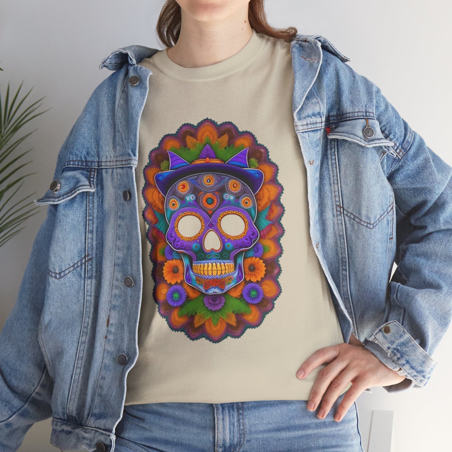 Cosmic Spirits: Huichol x Day of the Dead T-Shirt | Fusion Collection NS1