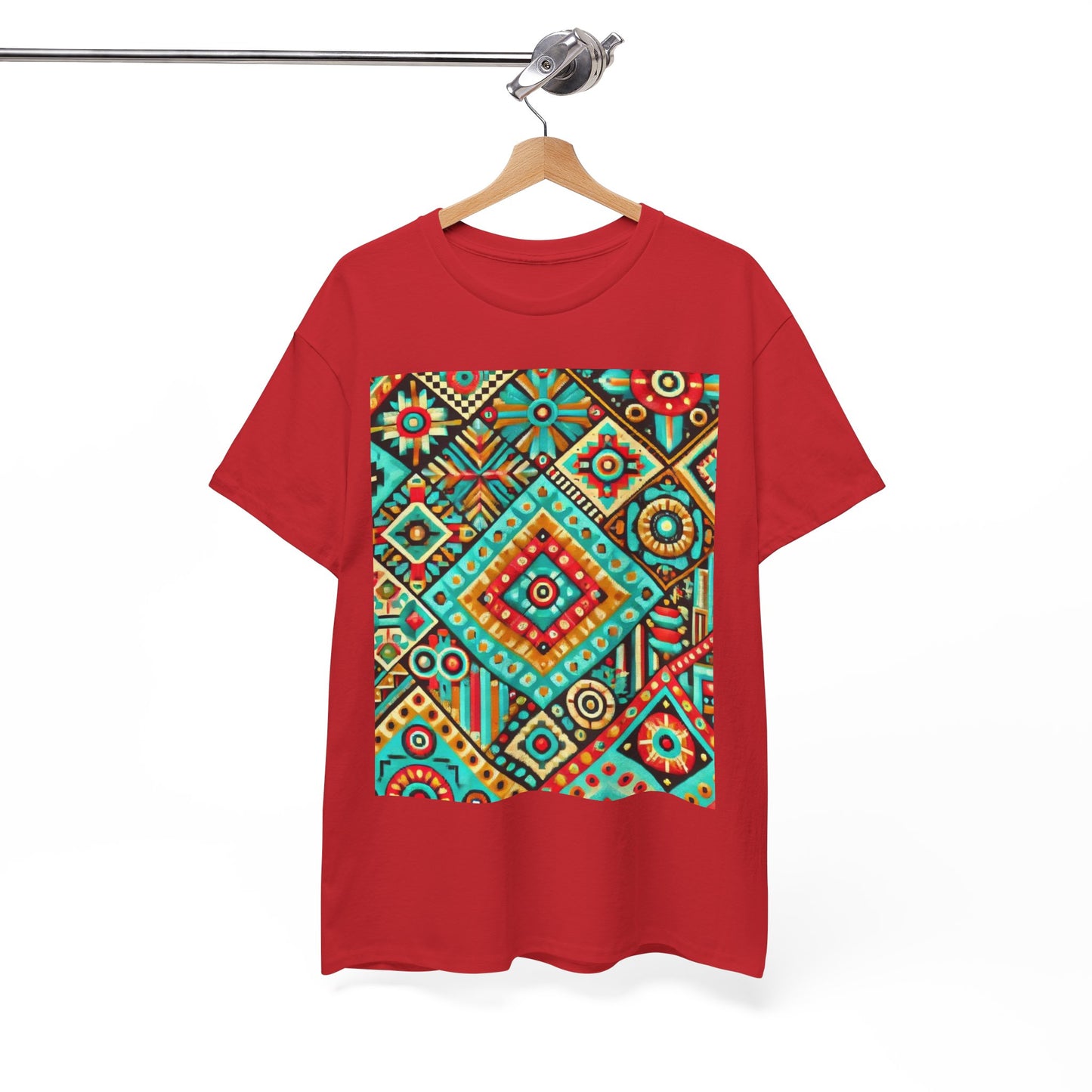 Huichol Geometric Essence Unisex Tee - Bold Abstract Pattern - Large Design - 100% Cotton - Sustainable and Ethically Made - Express Delivery Available