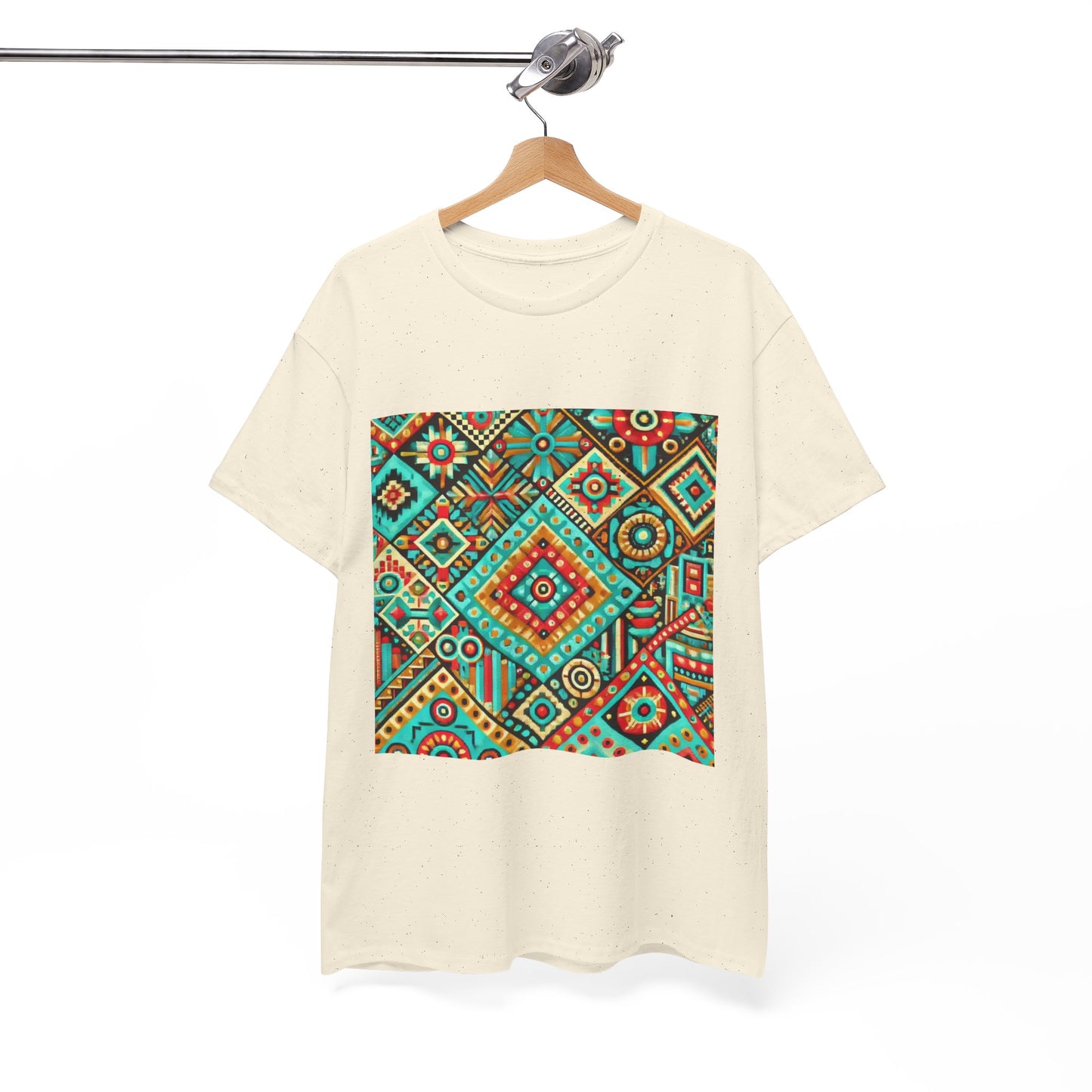 Huichol Geometric Essence Unisex Tee - Bold Abstract Pattern - Medium Design - 100% Cotton - Sustainable and Ethically Made - Express Delivery Available