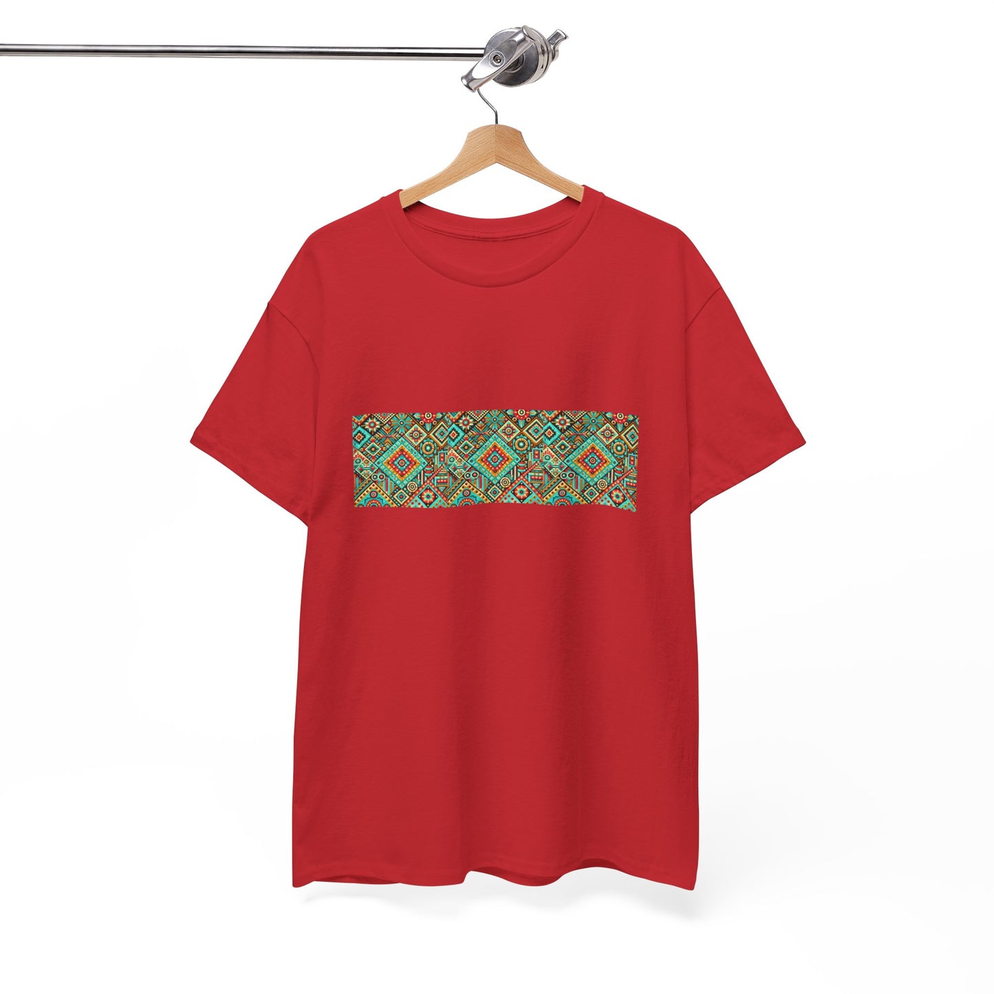 Huichol Geometric Essence Unisex Tee - Bold Abstract Pattern - Triple Small Design - 100% Cotton - Sustainable and Ethically Made - Express Delivery Available