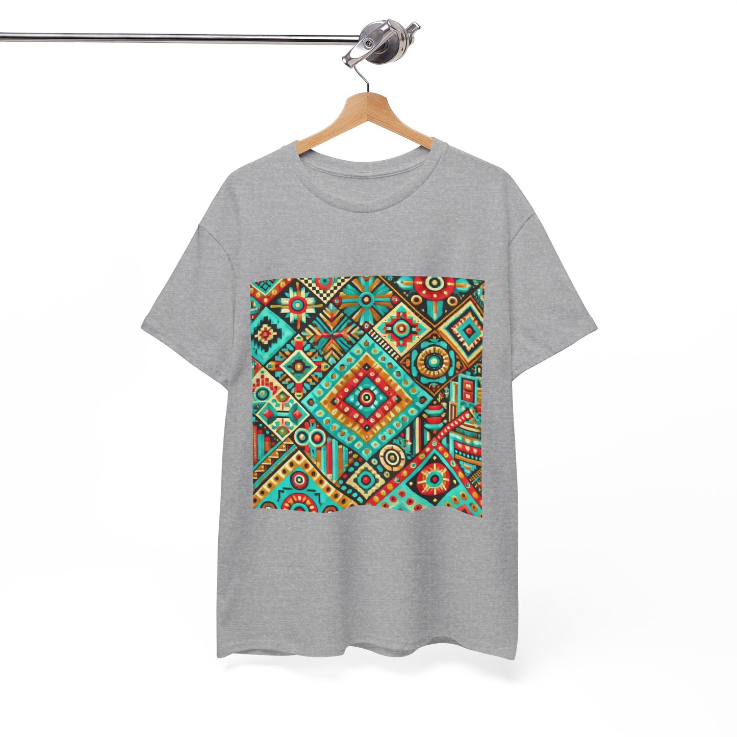 Huichol Geometric Essence Unisex Tee - Bold Abstract Pattern - Medium Design - 100% Cotton - Sustainable and Ethically Made - Express Delivery Available