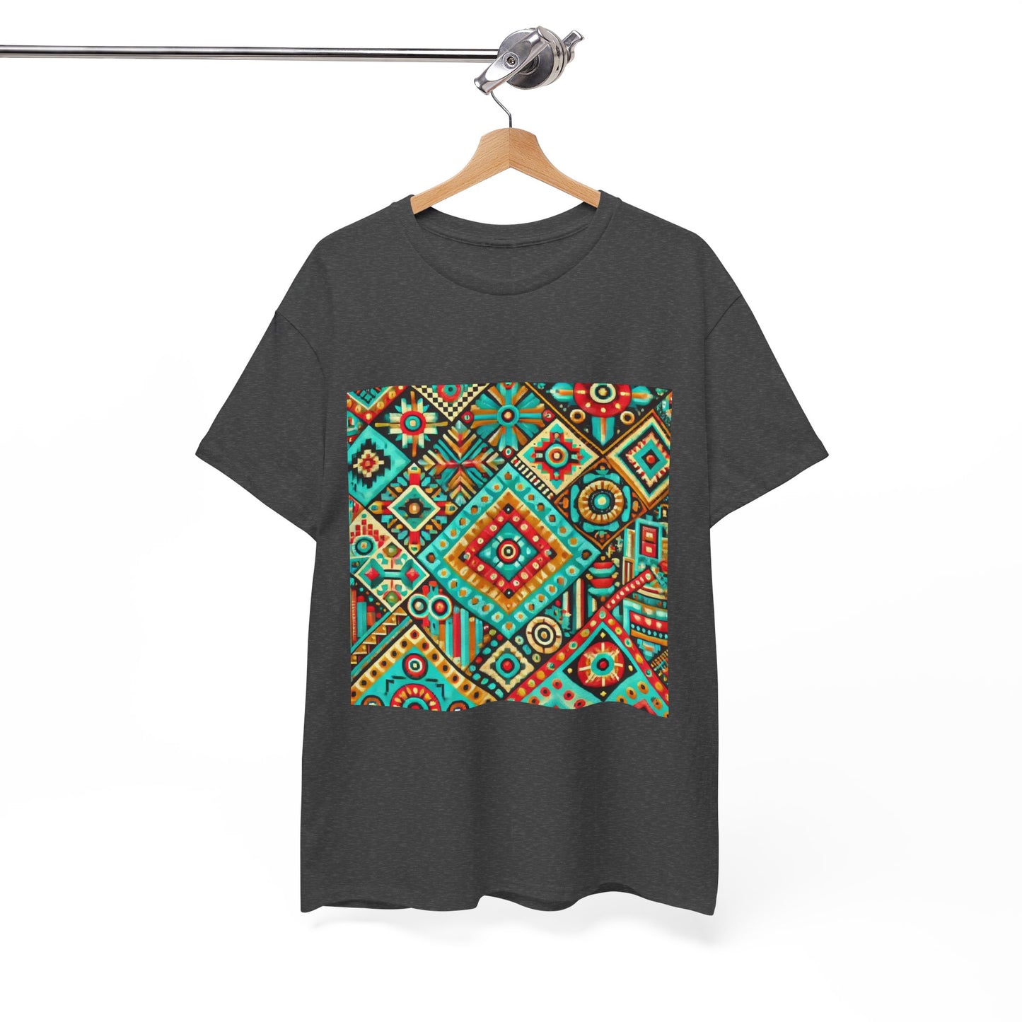 Huichol Geometric Essence Unisex Tee - Bold Abstract Pattern - Medium Design - 100% Cotton - Sustainable and Ethically Made - Express Delivery Available