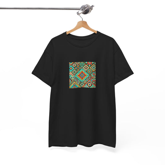 Huichol Geometric Essence Unisex Tee - Bold Abstract Pattern - Small Design - 100% Cotton - Sustainable and Ethically Made - Express Delivery Available