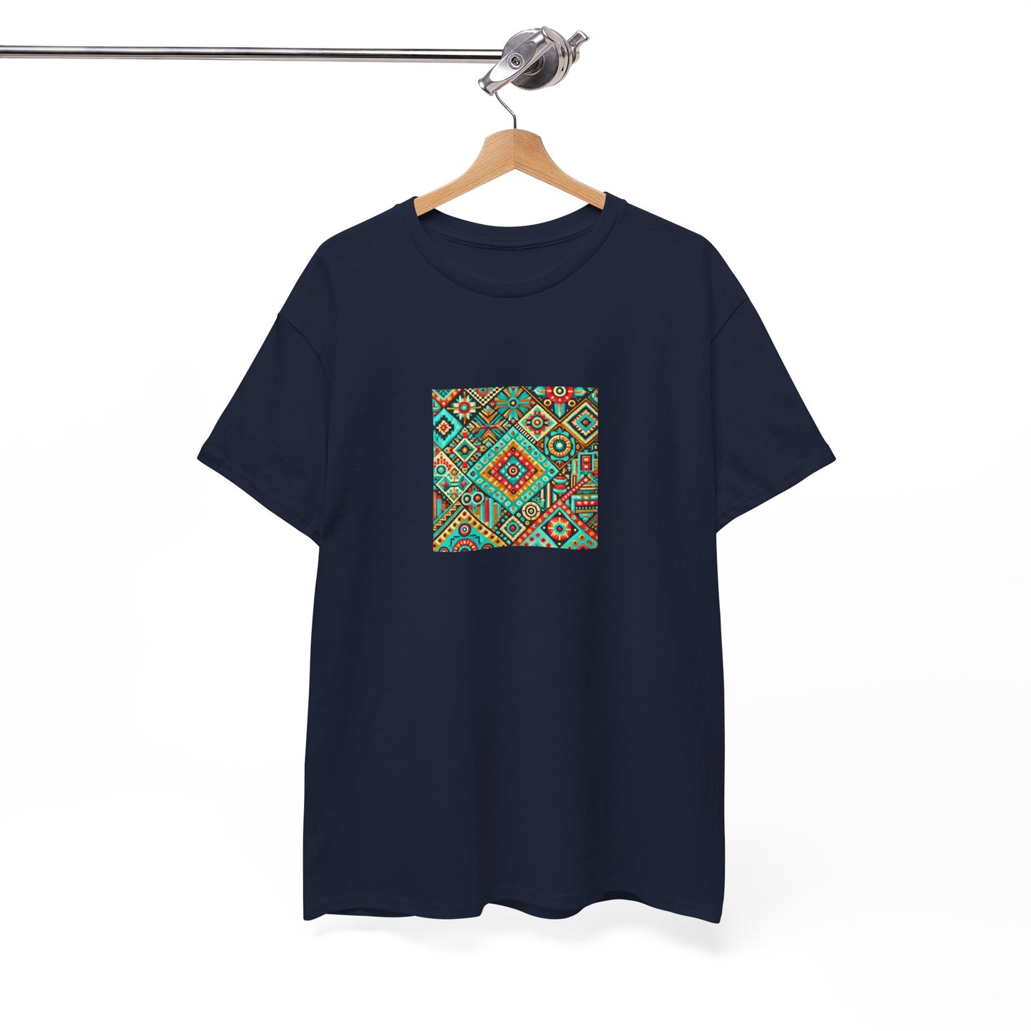 Huichol Geometric Essence Unisex Tee - Bold Abstract Pattern - Small Design - 100% Cotton - Sustainable and Ethically Made - Express Delivery Available