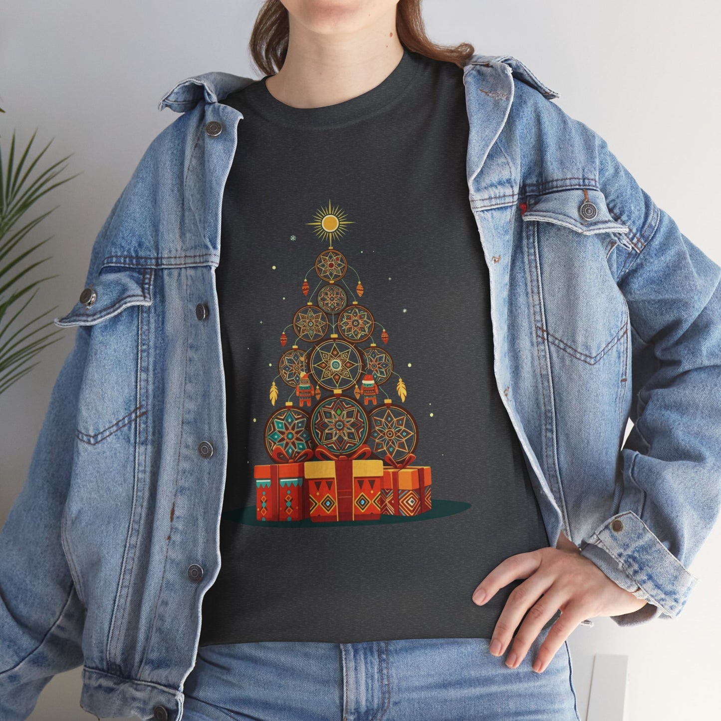 Huichol Dreamcatcher Christmas T-Shirt | Huichol Holiday Magic Collection IFX1