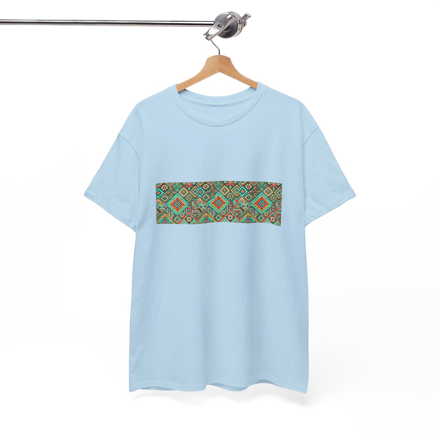 Huichol Geometric Essence Unisex Tee - Bold Abstract Pattern - Triple Small Design - 100% Cotton - Sustainable and Ethically Made - Express Delivery Available